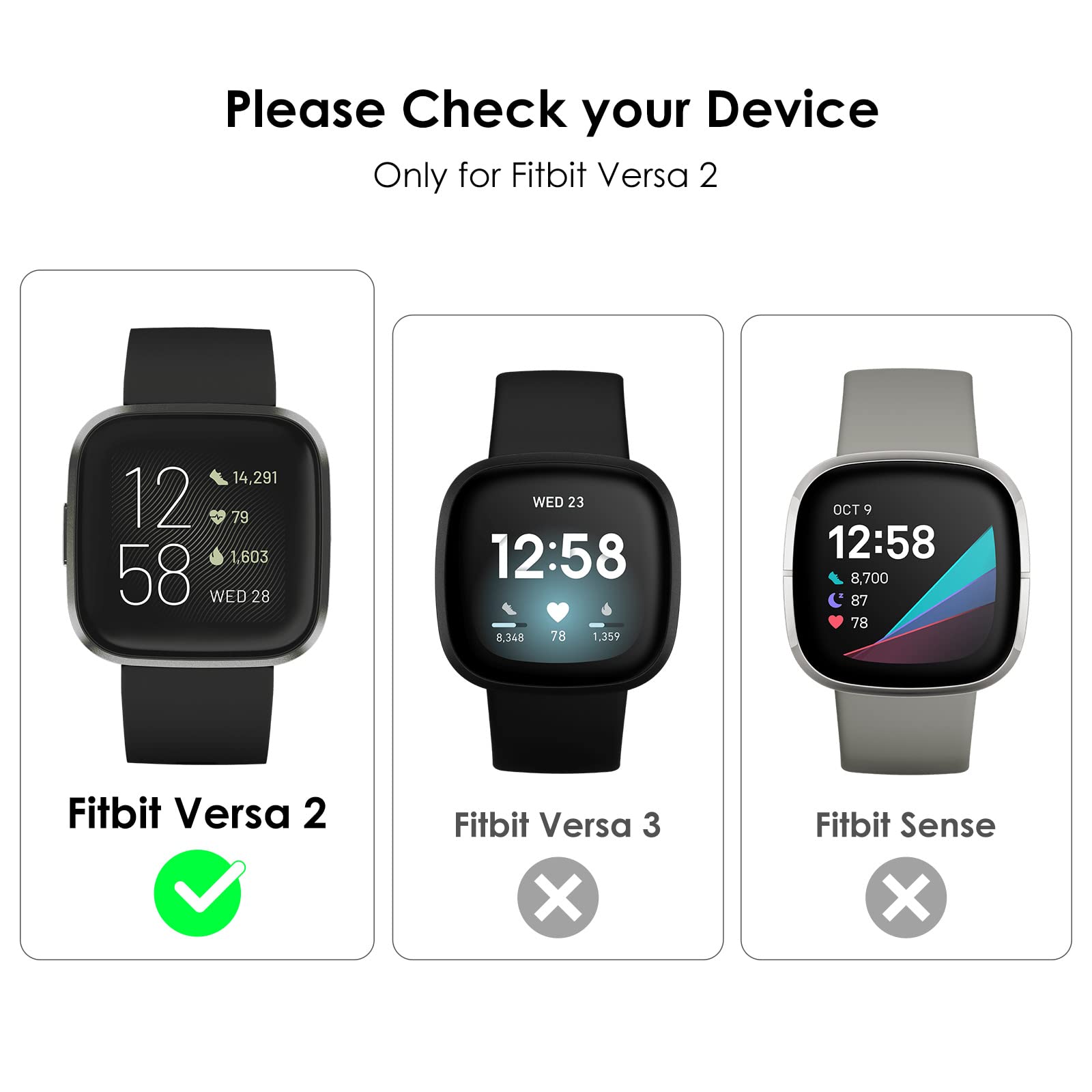 Fullife 3 Pack Tpu Bumper For Fitbit Versa 2, Crystal Diamond Bling Cases Hd Full Protective Case Cover Scratch Resistant Shock