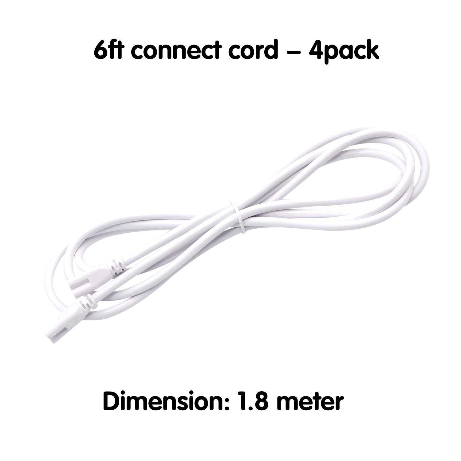 6Ft 1.8 Meter T5 T8 Tube Light Fixture Led Linkable Cord, Double End Connector Cable, Power Extension Wire For Led Integrated Si