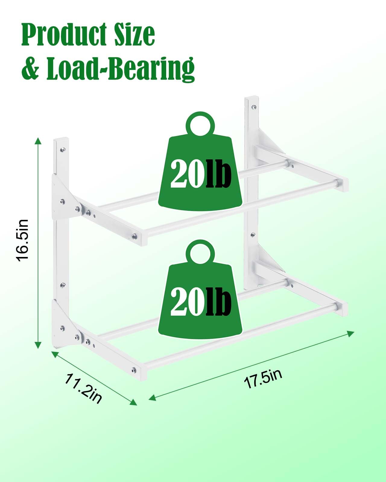Ahowpd Wall Mount Filament Storage Rack  Wall Mount 3D Printer Filament Storage Rack 2 Tier Filament Spool Holders Racks, Heavy
