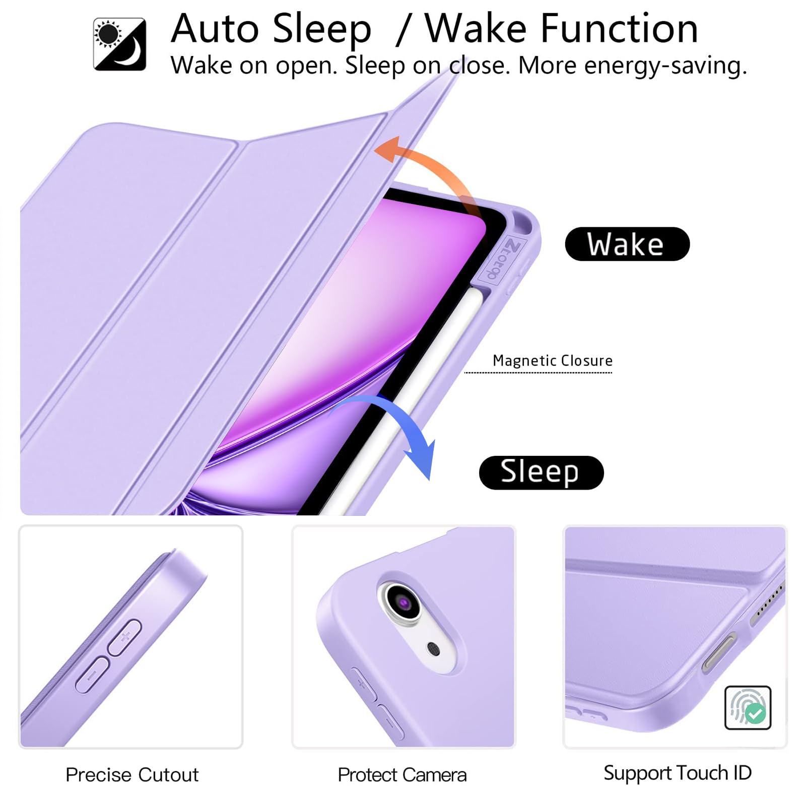 Ztotopcases For Ipad Air 6Th Generation 11 Inch Case M2 2024 & Ipad Air 5Th/4Th Gen 10.9 Inch 2022/2020 & Ipad Pro 11 2018 1St W