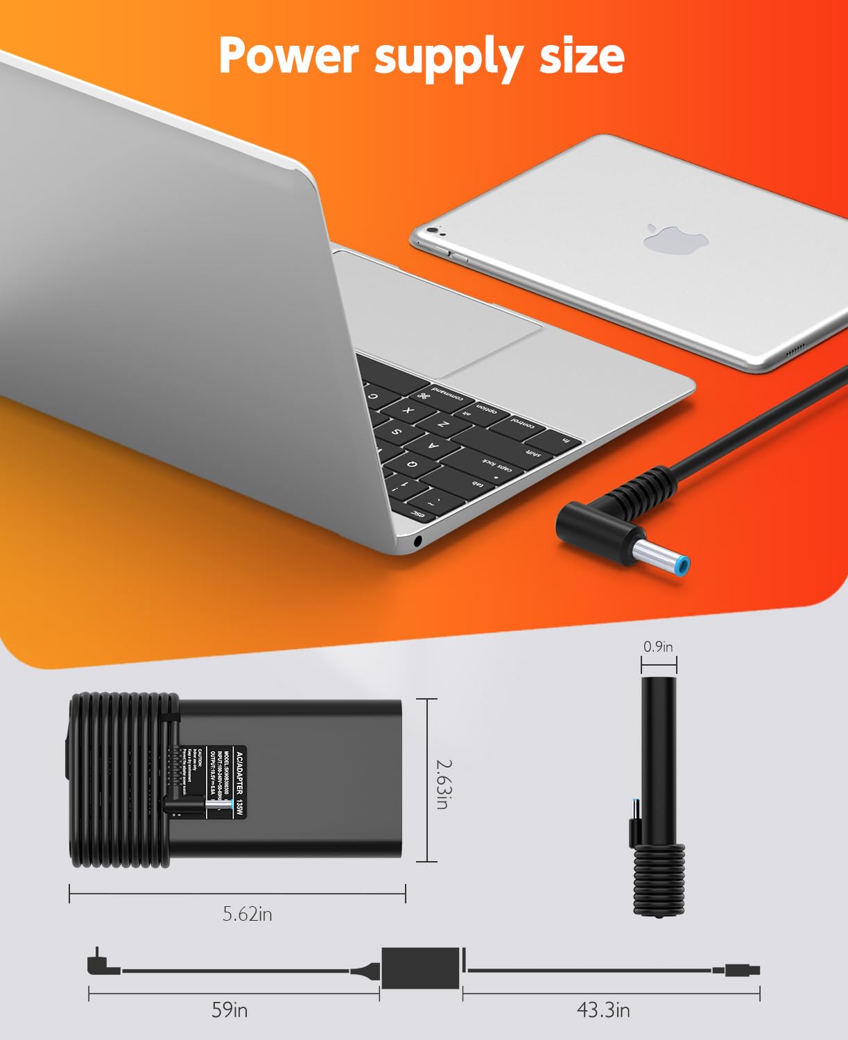 135W Laptop Charger For Hp Spectre X360 Omen Pavilion Gaming 15 17 Ec0013Dx 15 Ec0751Ms L15534 001 Tpn Da11 Tpn Ca13 Power Supply Cord