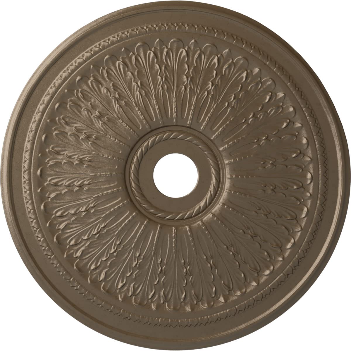 Ekena Millwork Cm29Oawss Oakleaf Ceiling Medallion, 29 1/8''Od X 3 5/8''Id X 1''P, Hand Painted Warm Silver