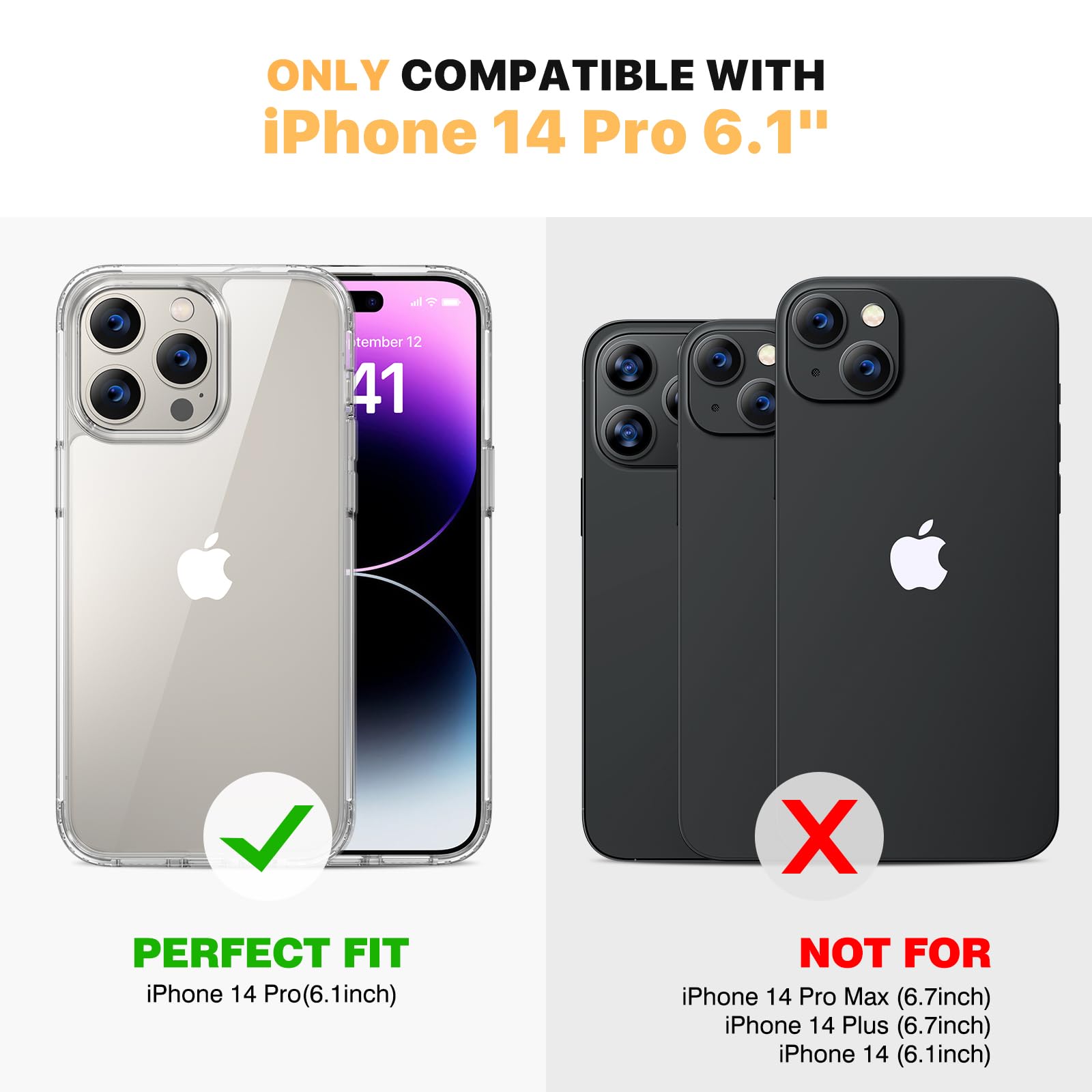 Diaclara Designed For Iphone 14 Pro Case, [With Privacy Screen Protector] [Anti Spy] [Military Grade Drop Protection] Heavy Duty