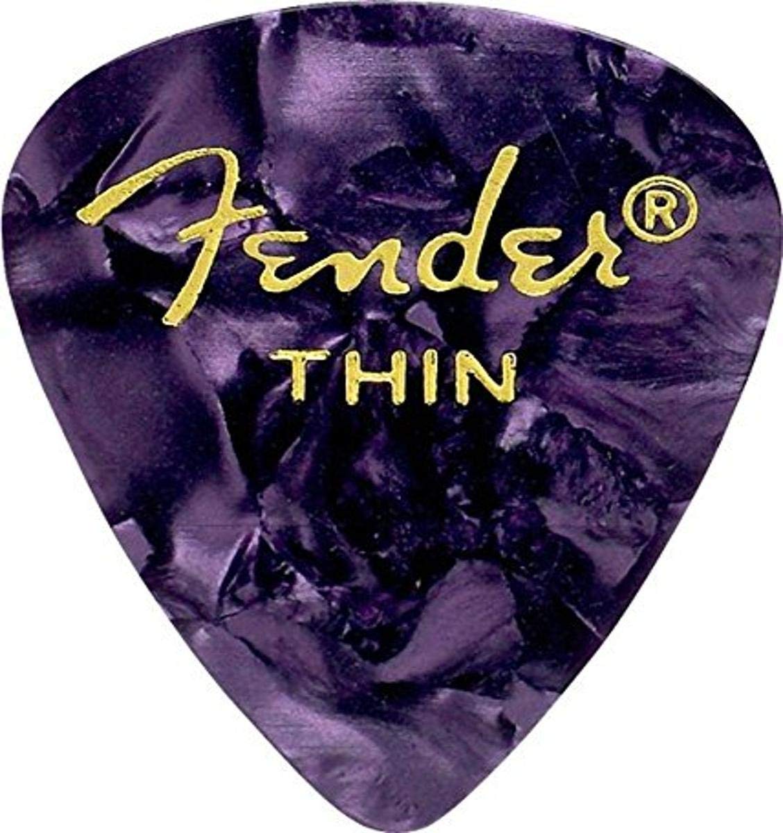 Fender Premium Celluloid Guitar Picks 351 Shape, Purple Moto, Thin, 144 Pack