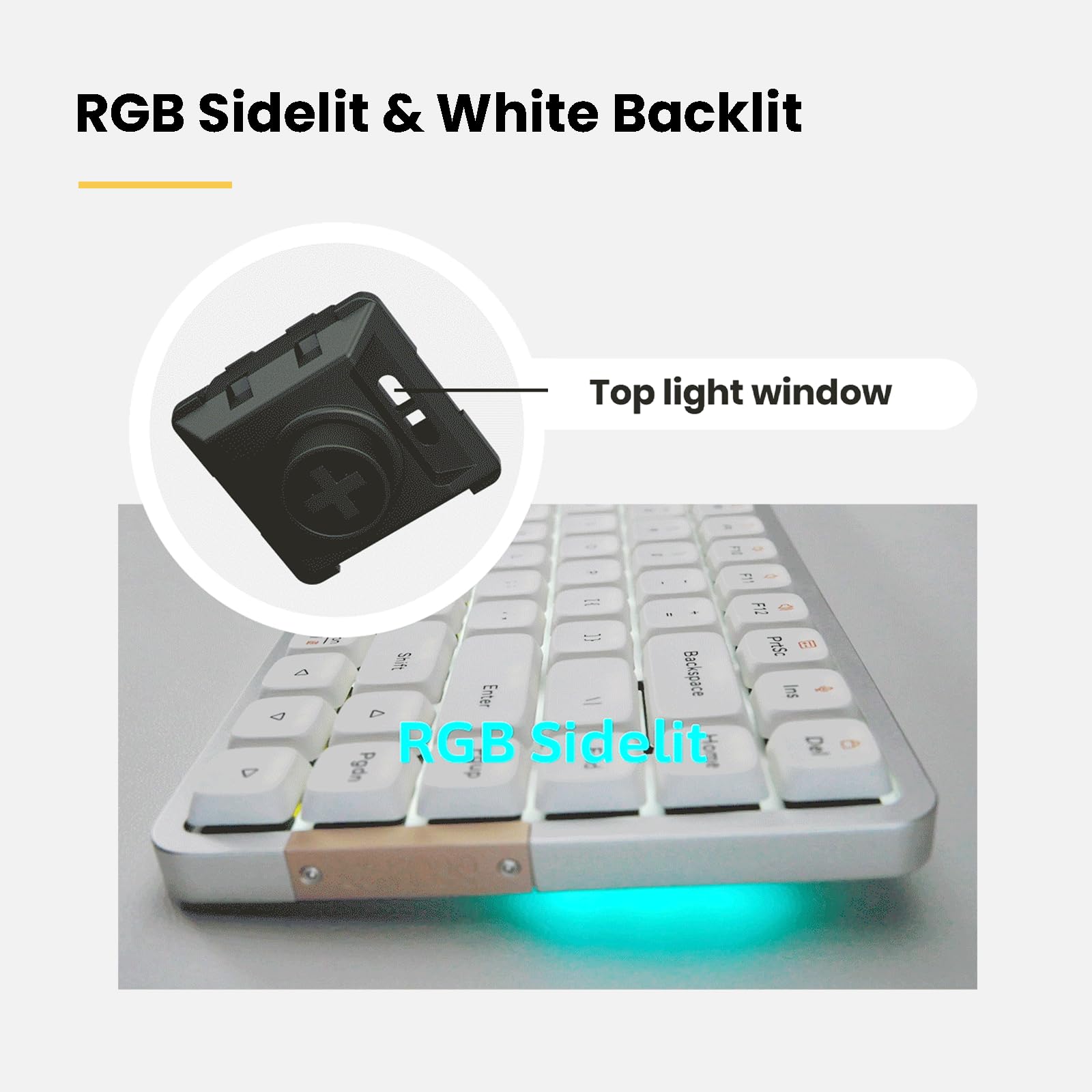 Lofree Flow Low Profile Mechanical Keyboard, 100 Keys Rechargeable Wireless Keyboards With Bluetooth And Wired Connection For Wi