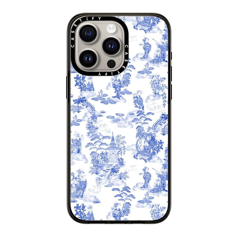 Casetify Compact Case For Iphone 15 Pro Max [2X Military Grade Drop Tested / 4Ft Drop Protection]   Moon Caravan Toile   Clear B