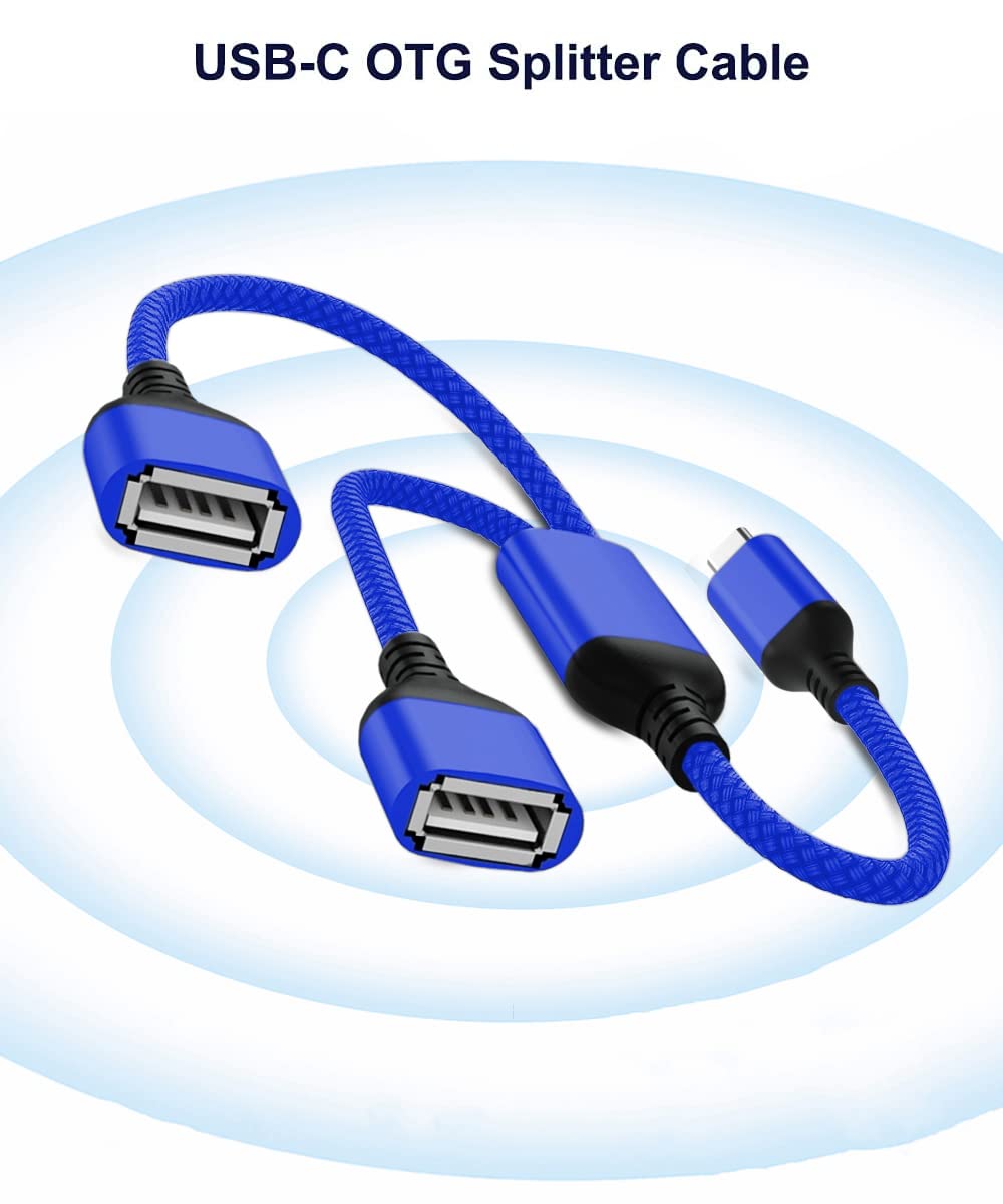 Basesailor Usb C Male To Dual Usb Female Cable Adapter 1Ft,Thunderbolt 3 To Double Type A 2.0 Otg Splitter Cord Converter Multip