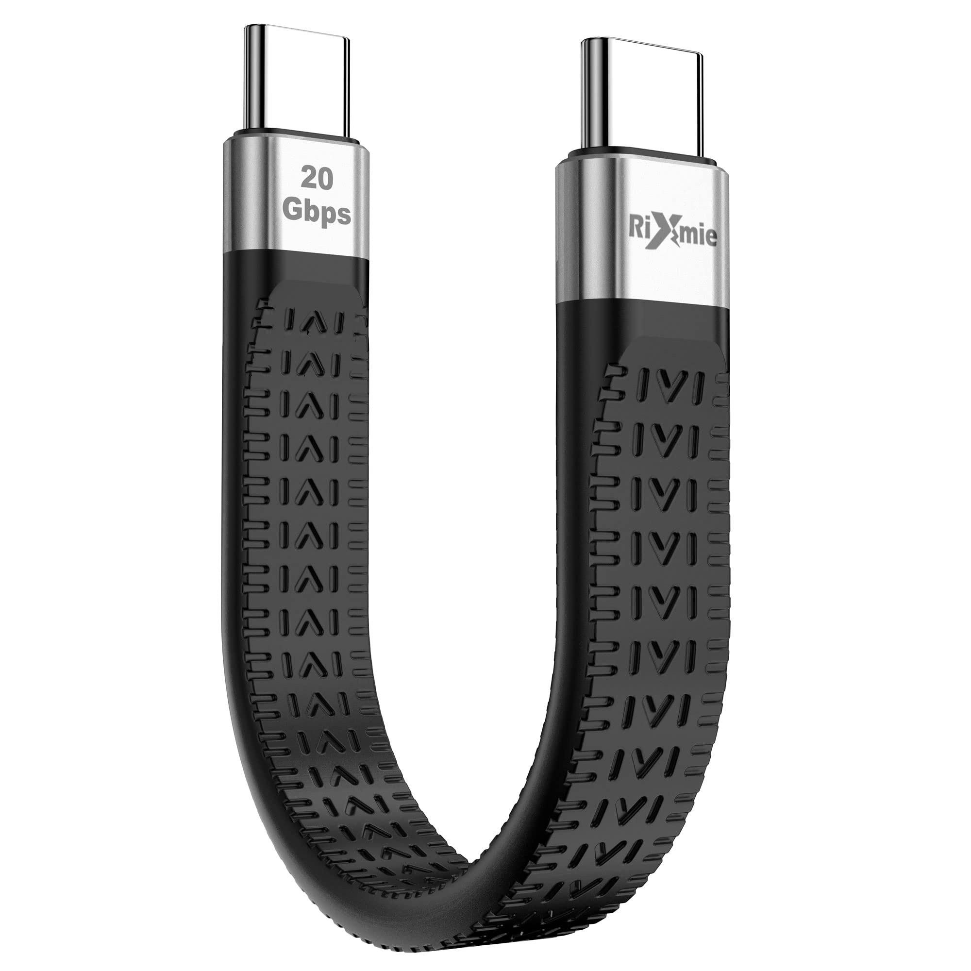Rixmie Short Usb C Cable [5 Inch], 100W Pd Fast Charging, 2022 New Usb C To Usb C Short Cable, Thunderbolt 3 For Macbook, Androi