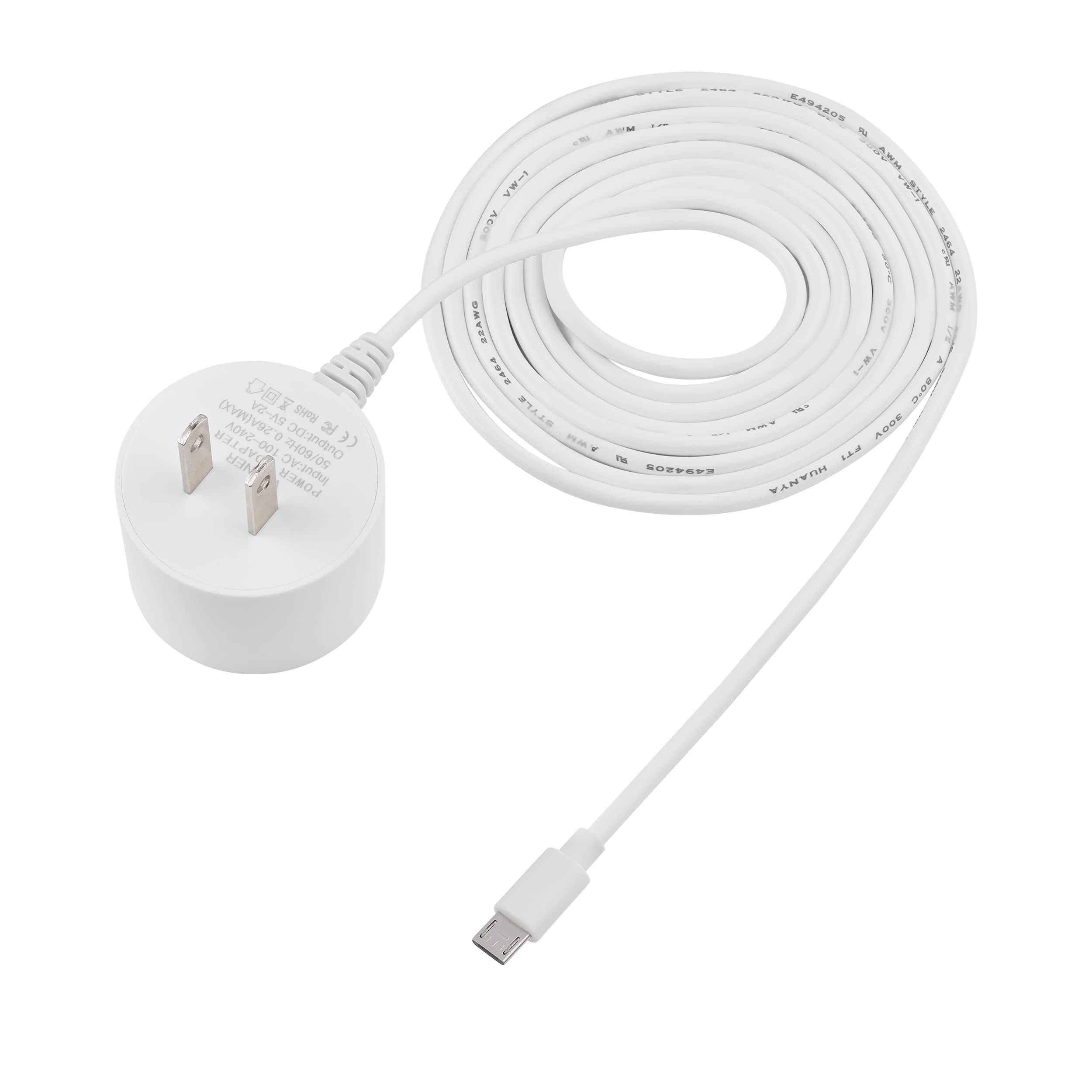 Power Adapter Compatible with Google Home Mini Power Cable  Micro B Power Adapter (Long)