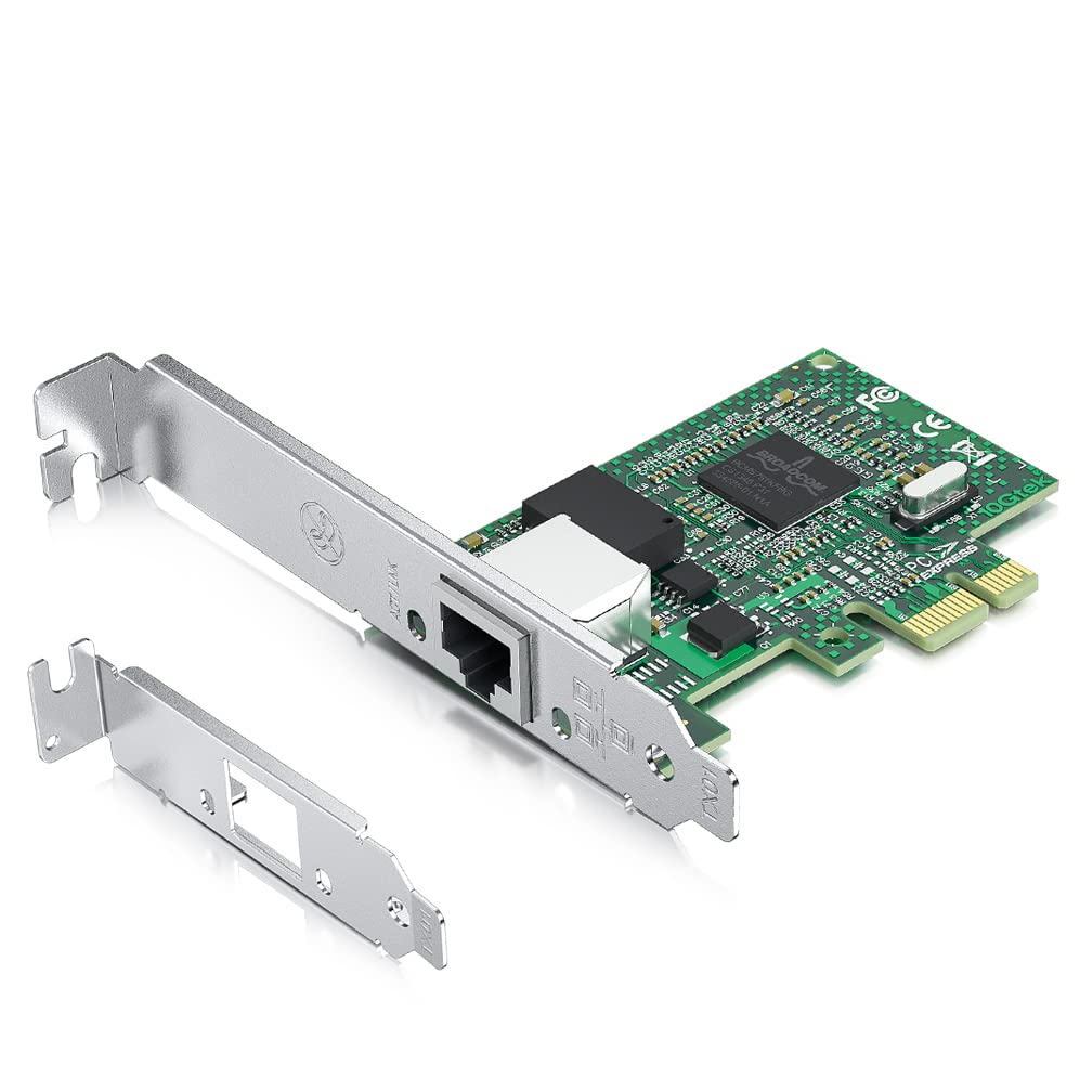 Gigabit Pcie Nic With Dell Broadcom Bcm5751 Chip, 1Gb Network Card Compare To Broadcom Bcm5751 T1 Nic, Single Rj45 Port, Pci E X