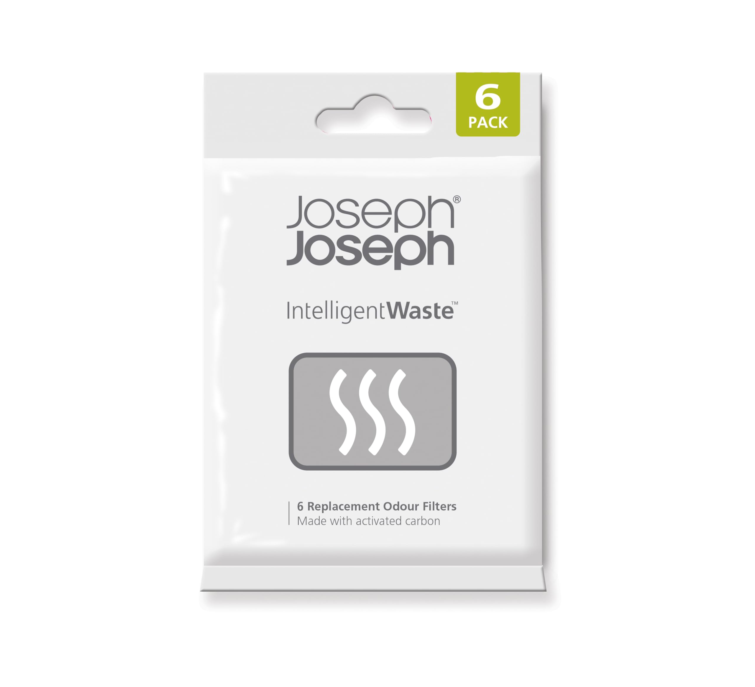 Joseph Joseph Intelligent Waste Activated Carbon Odor Filter Refills For Food Waste Caddy Kitchen Bin   Pack Of 6