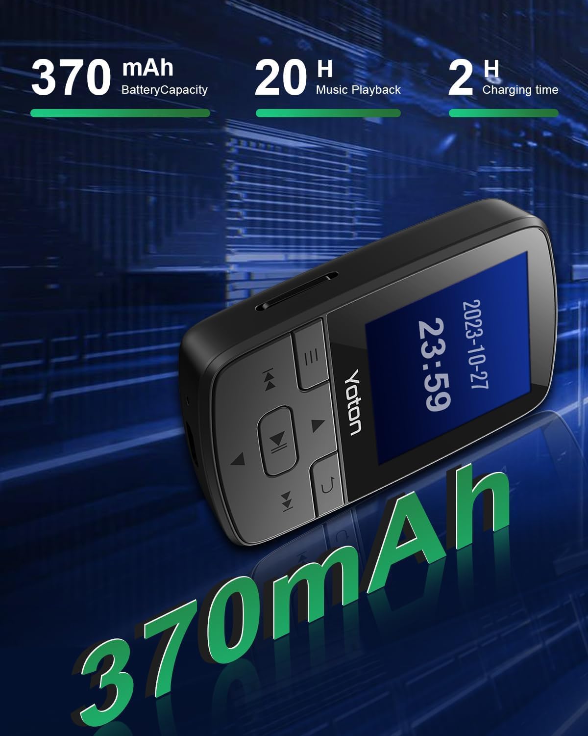 Yoton Mp3 Player With Bluetooth 5.2, 32Gb Mini Hifi Music Player With Sports Clip, Portable Mp3 Player For Kids With Independent