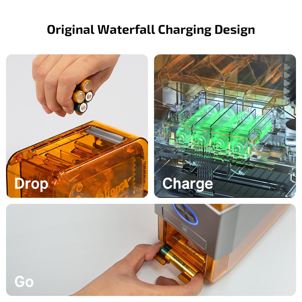 Olight Ostation X Battery Charger Exclusively For Rechargeable Aa Nimh Comes With 32 Batteries, 3 In 1 Design, Charging&Testing&