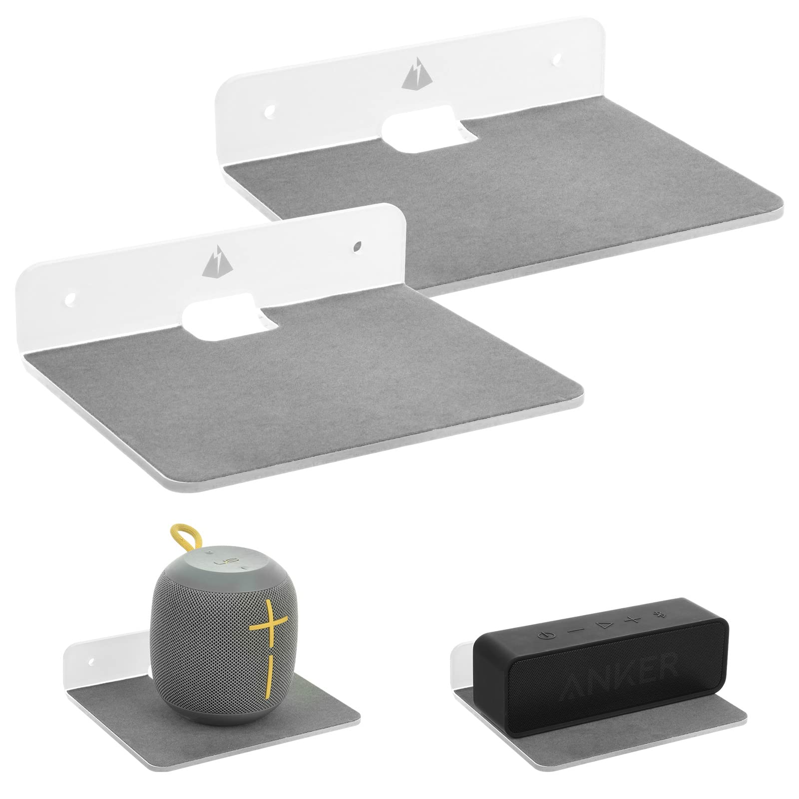 TXEsign Wall Shelves Speaker Shelf 2 Pack, Small Wall Shelves Speaker Mount for Bluetooth Speaker, Webcam, Cell Phones, Toy Disp