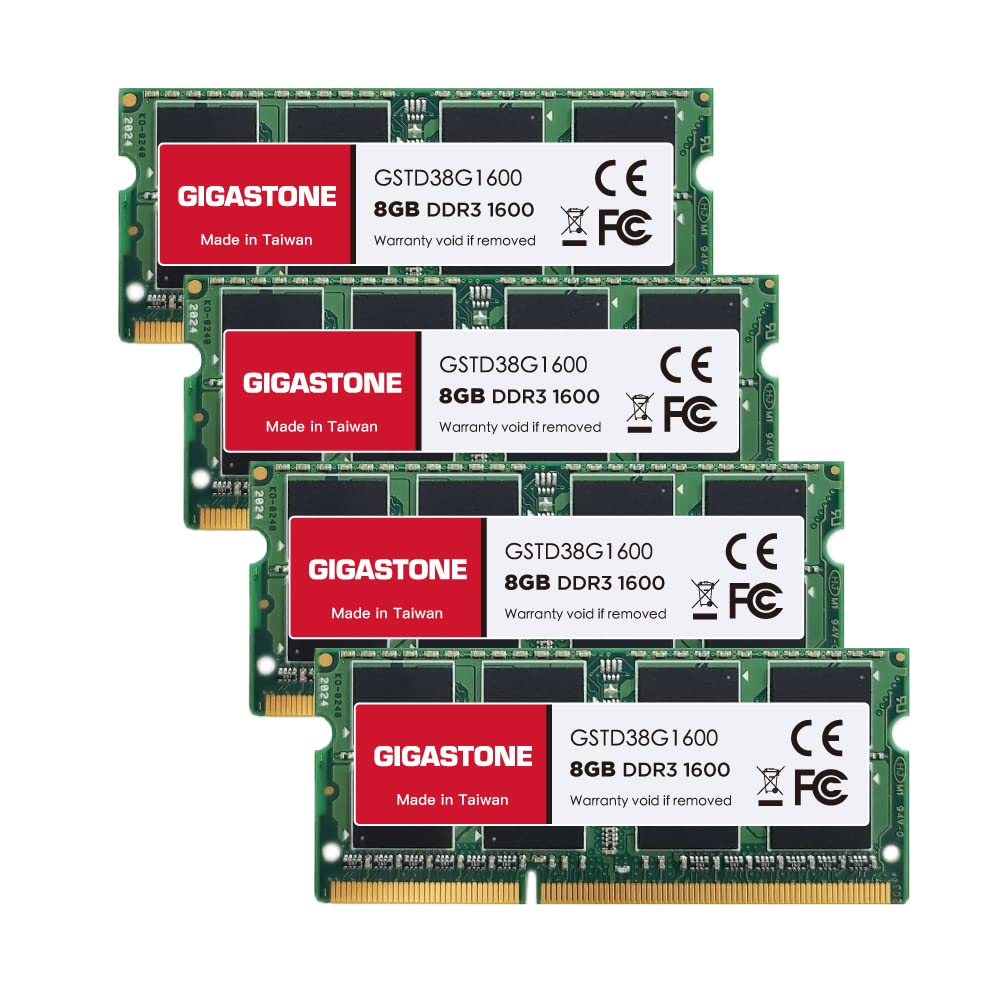 ?Ddr3 Ram? Gigastone 32Gb Kit (4X8Gb) Ddr3/Ddr3L 1600Mhz (1333Mhz) Pc3 12800 (Pc3 10600) Cl11 1.35V/1.5V 2Rx8 Sodimm 204 Pin Unb