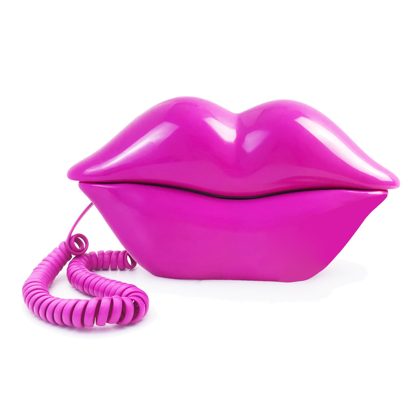 TelPal Corded Lips Telephones Landline Pink Home Telephones Cute Mouth Shape Wired Phone for Home,Office,Shops & Art Decor Cute 