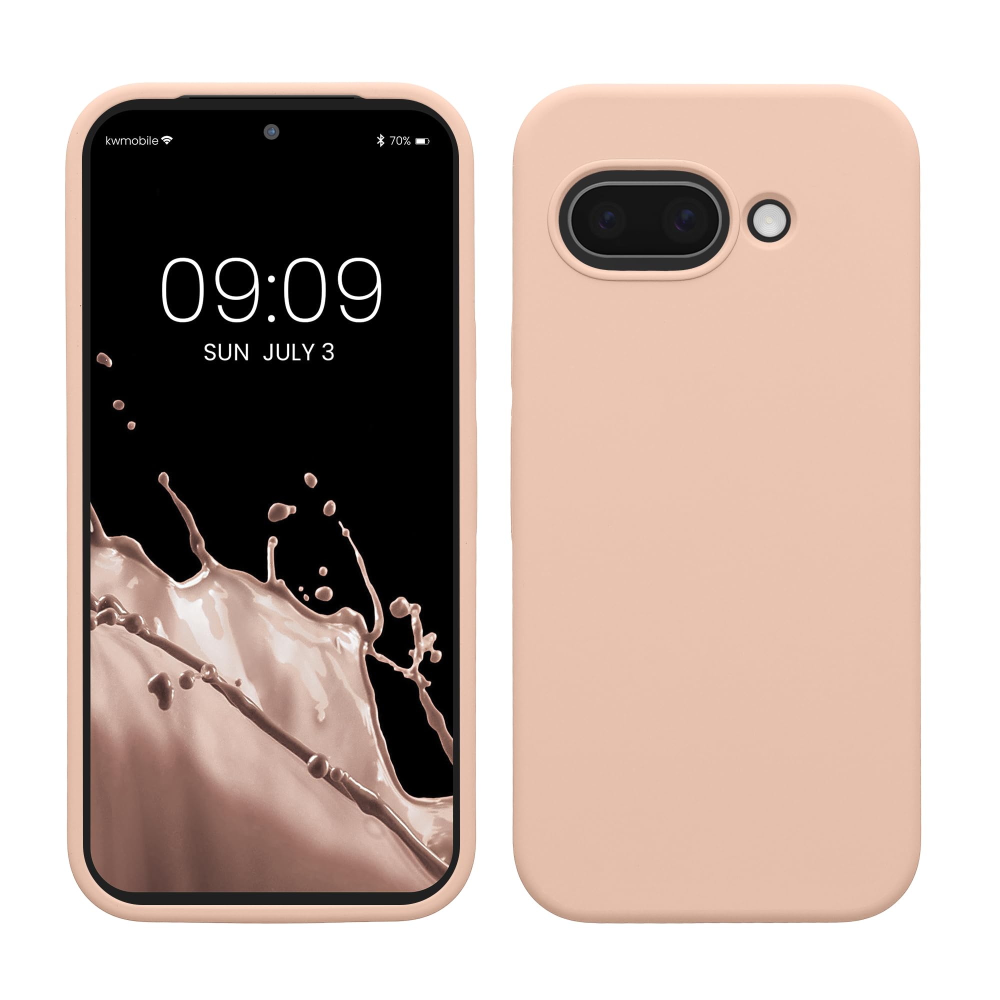 kwmobile Case Compatible with Google Pixel 9a Case - TPU Silicone Phone Cover with Soft Finish - Coconut Swirl