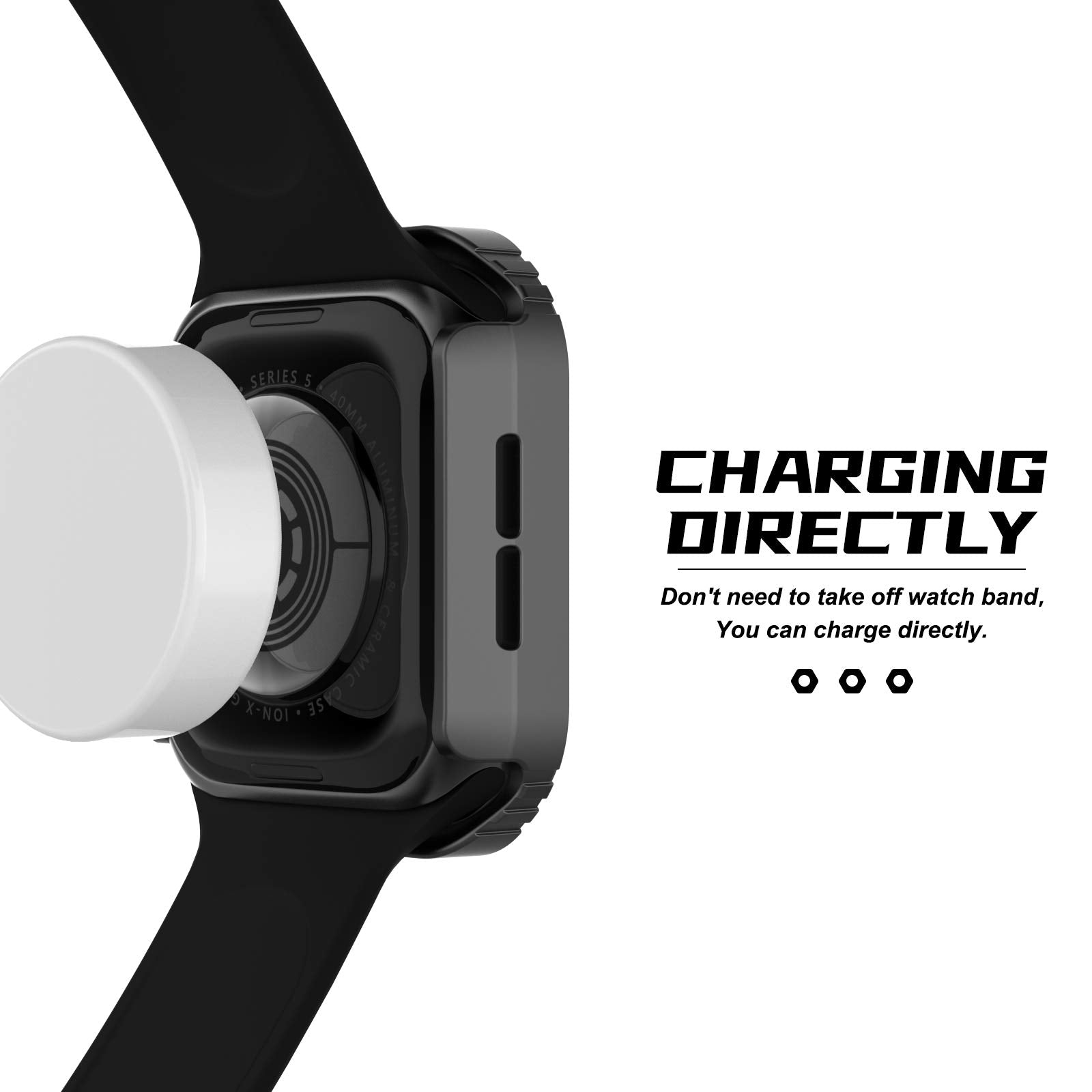 Recoppa For Rugged Apple Watch Case 38Mm Series 3/2/1 With Screen Protector, Durable Military Grade Quattro Pro Series Drop Proo