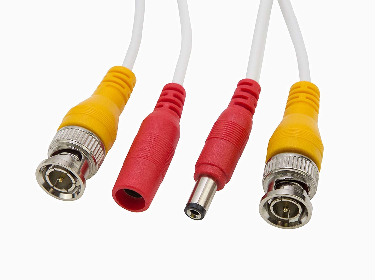 60Ft Bnc Video Power Cable, Bnc Extension Wire Cord With Connectors All In One Premade Siamese Cable For Surveillance Cctv Secur