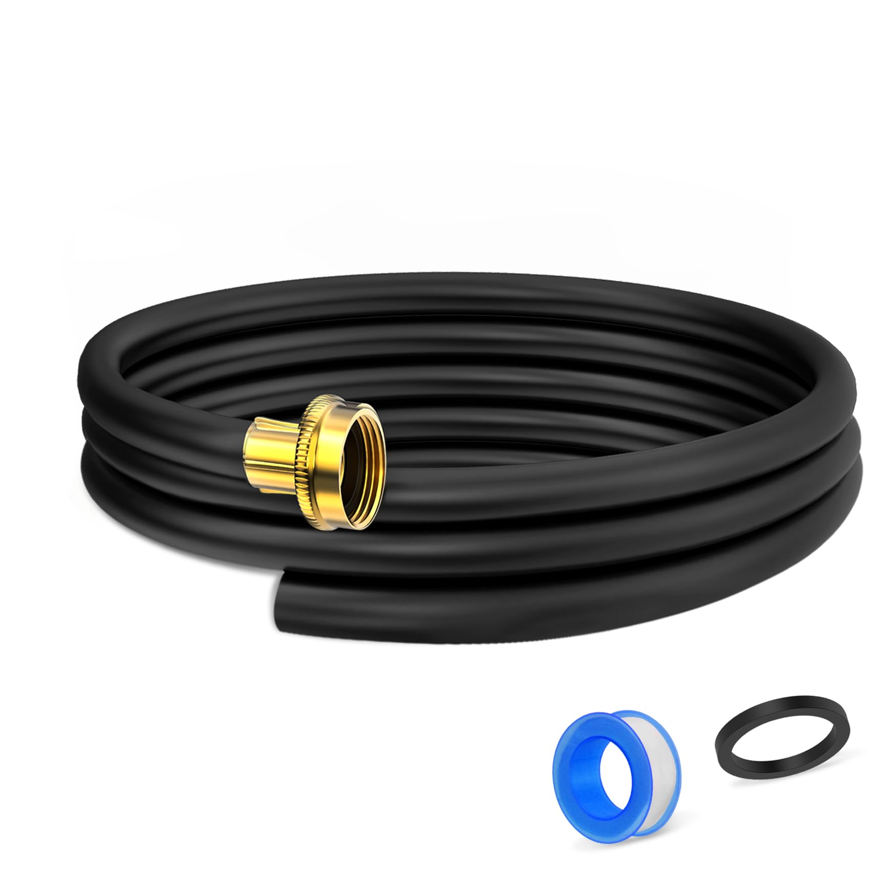 6Ft Dehumidifier Drain Hose With 3/4 Inch Fht Connector, Featuring Rust Resistant Brass Fittings For Leak Proof Connection, Perf