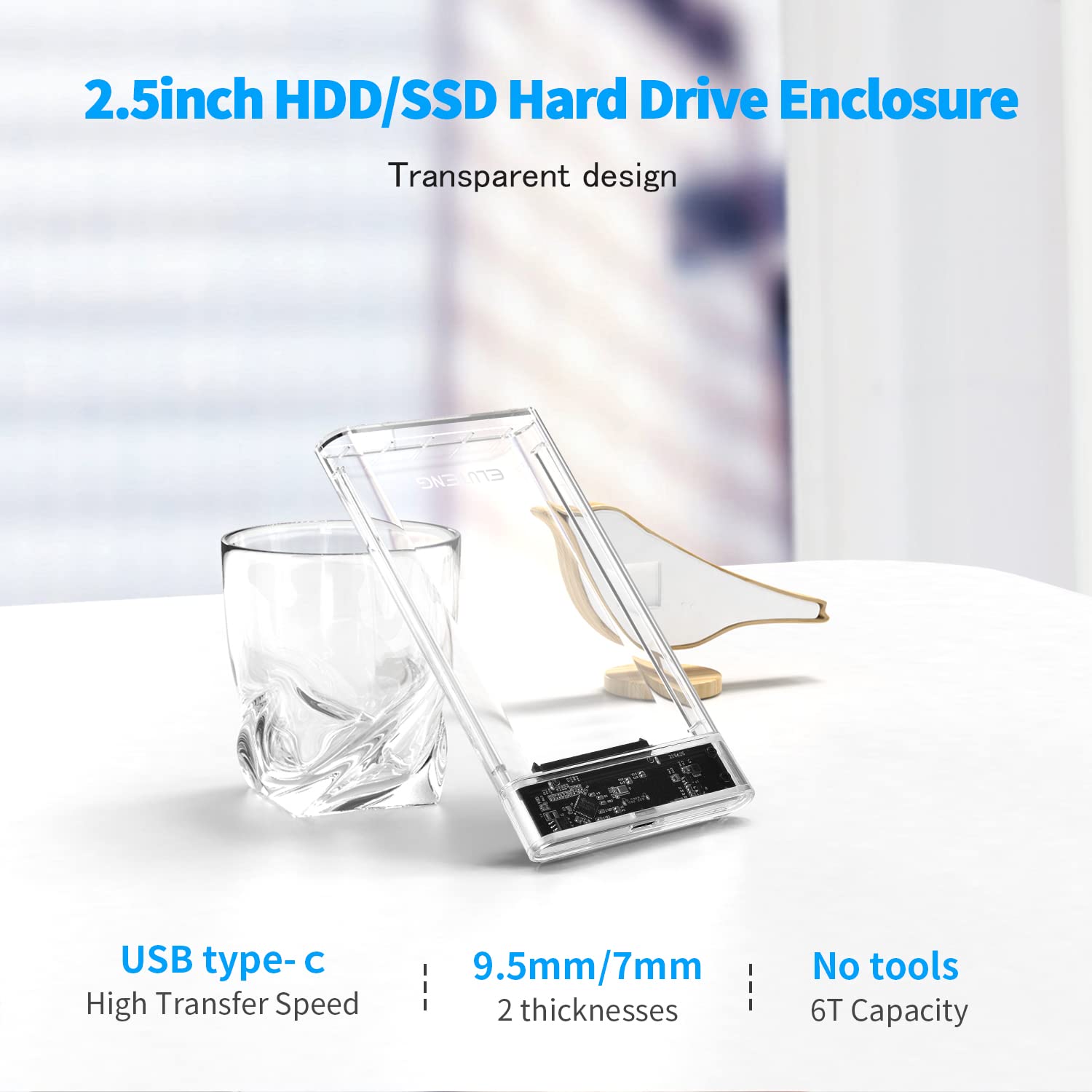 Eluteng 2.5 Ssd Enclosure 5Gbps Hard Drive Case Tool Free Sata To Usb 3.1 Solid State Drive Enclosure Usb C Ssd Hdd Enclosure Ma