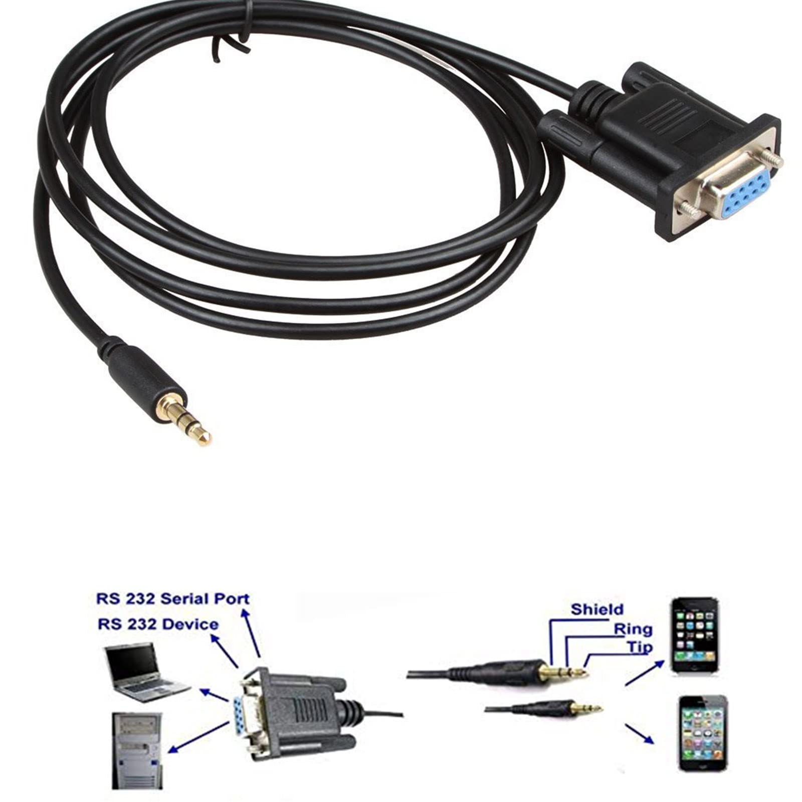Relper Lineso Db9Pin Female To Dc3.5Mm Serial Cable 6 Feet Black