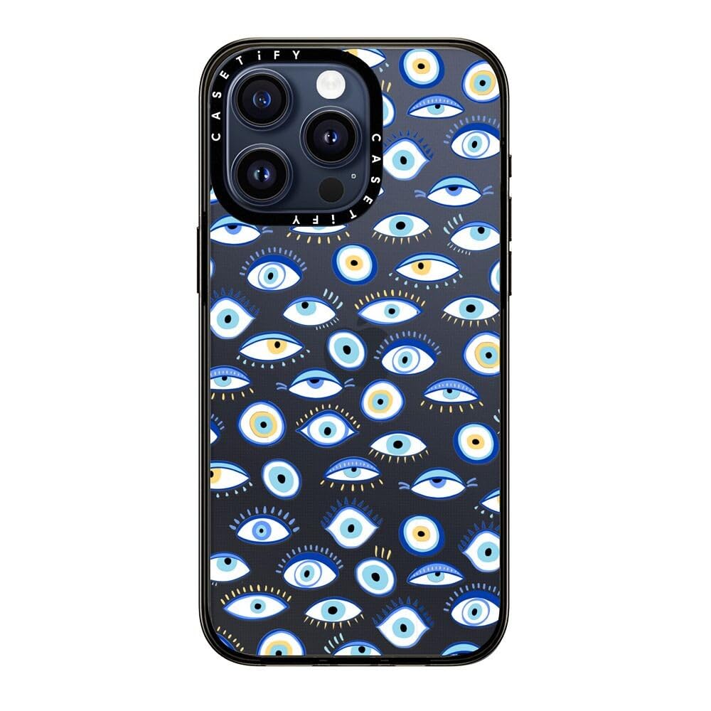 Casetify Compact Case For Iphone 15 Pro Max [2X Military Grade Drop Tested / 4Ft Drop Protection]   Blue All Seeing Eye Summer H