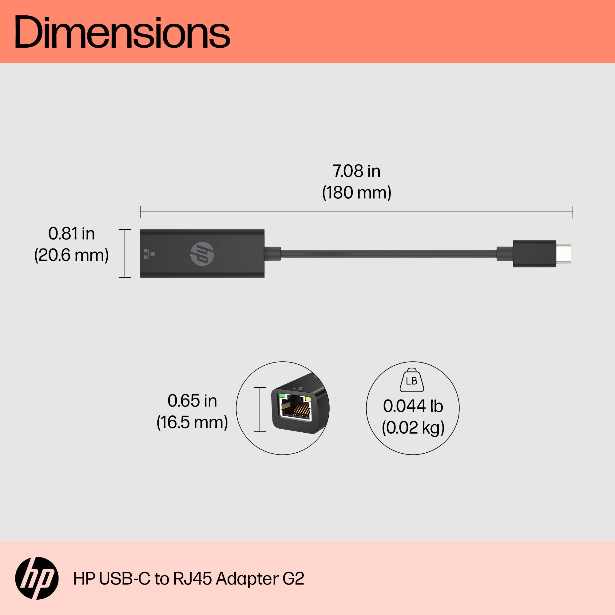 HP USB C to RJ45 Adapter G2 (4Z527AA)