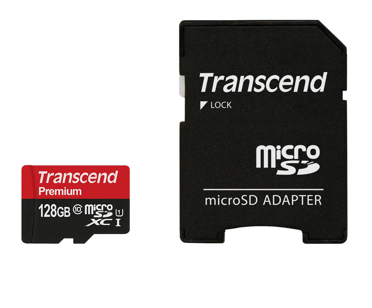 Transcend 128Gb Microsdxc Class10 Uhs 1 Memory Card With Adapter 45 Mb/S (Ts128Gusdu1)