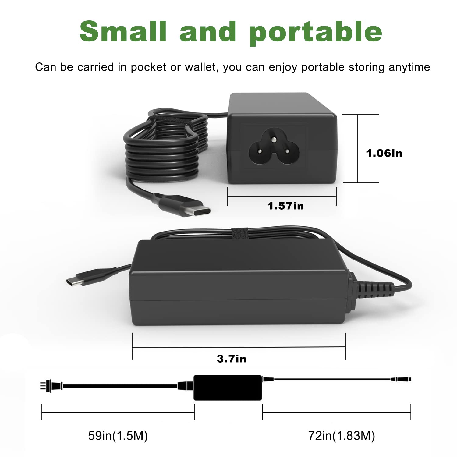 Universal 45W Type C Usb C Chromebook Charger Usb C Computer Laptop Charger Replacement For Hp Lenovo Acer Chromebook Charger, S