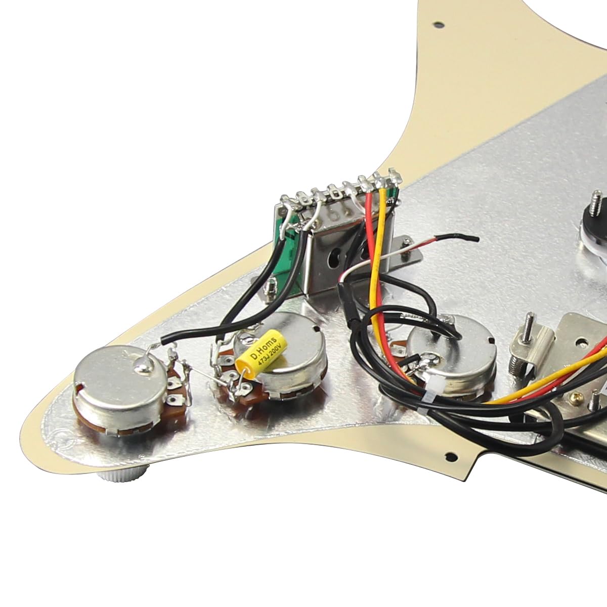 Fleor Alnico 5 Ssh Prewired Pickguard 3Ply Cream Loaded Pickguard Humbucker Pickup Set