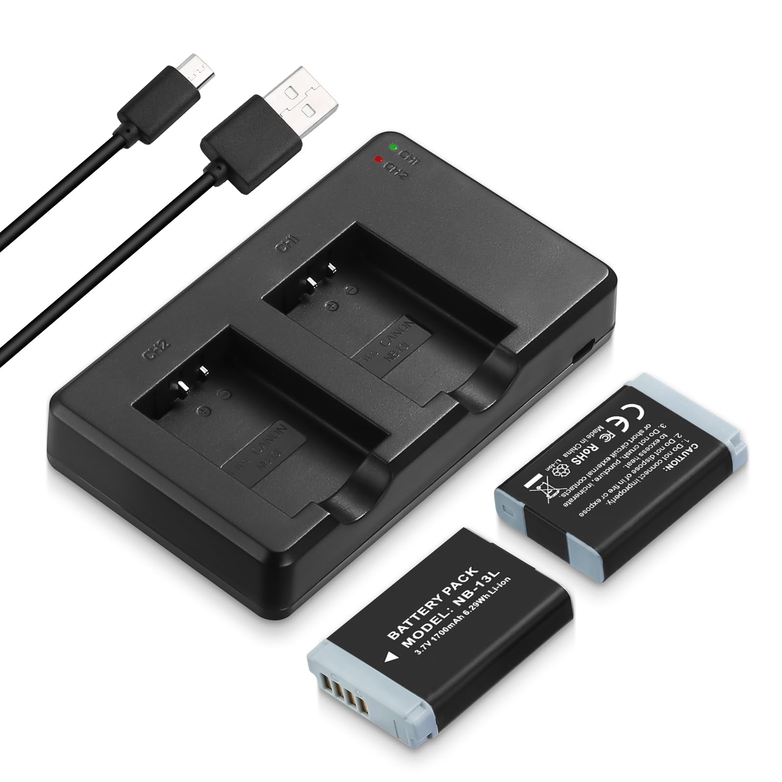 Nb 13L Battery 2 Pack Replacement Li Ion Batteries And Usb Dual Charger Set Compatible With Powershot G1X G5X G7 X G7X Mark 2 Ii