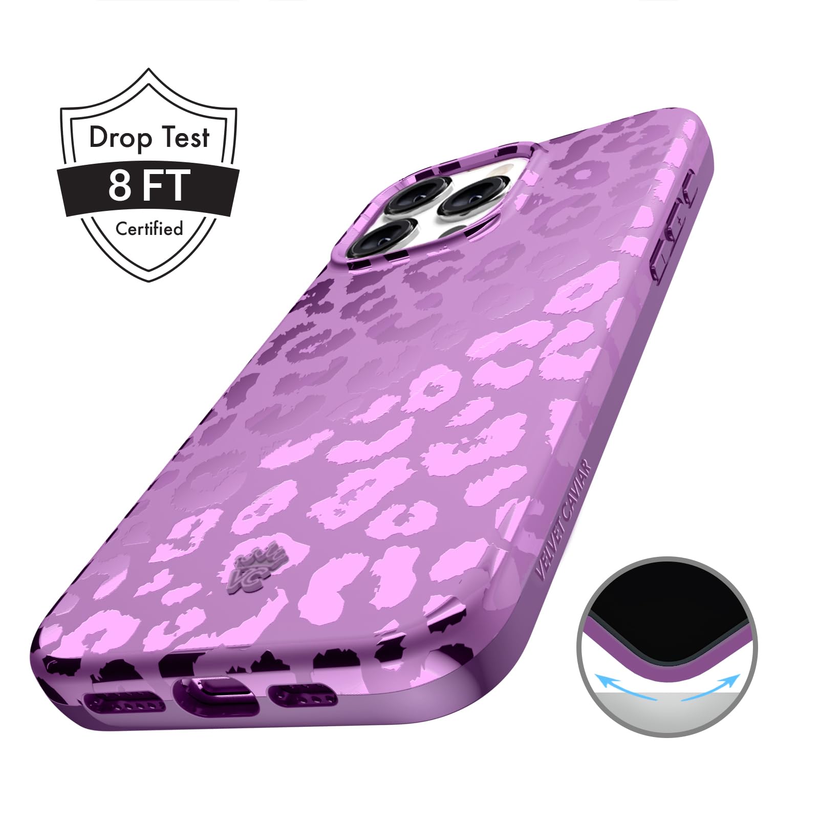 Velvet Caviar Compatible With Iphone 15 Pro Max Case Purple Cheetah [8Ft Drop Tested] Compatible With Magsafe   Protective Phone