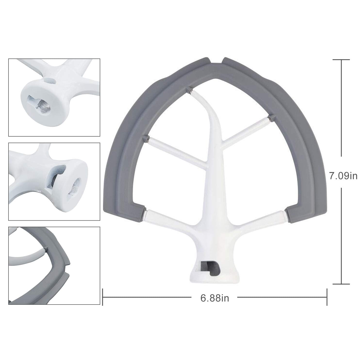 Lawenme Flex Edge Beater For Kitchenaid 6 Quart Bowl  Lift Stand Mixer, Beater Paddle With Scraper For 6 Qt Bowl  Lift Mixers, A