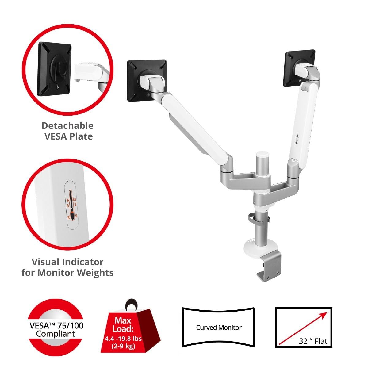 Siig Desk Mount Dual Arm