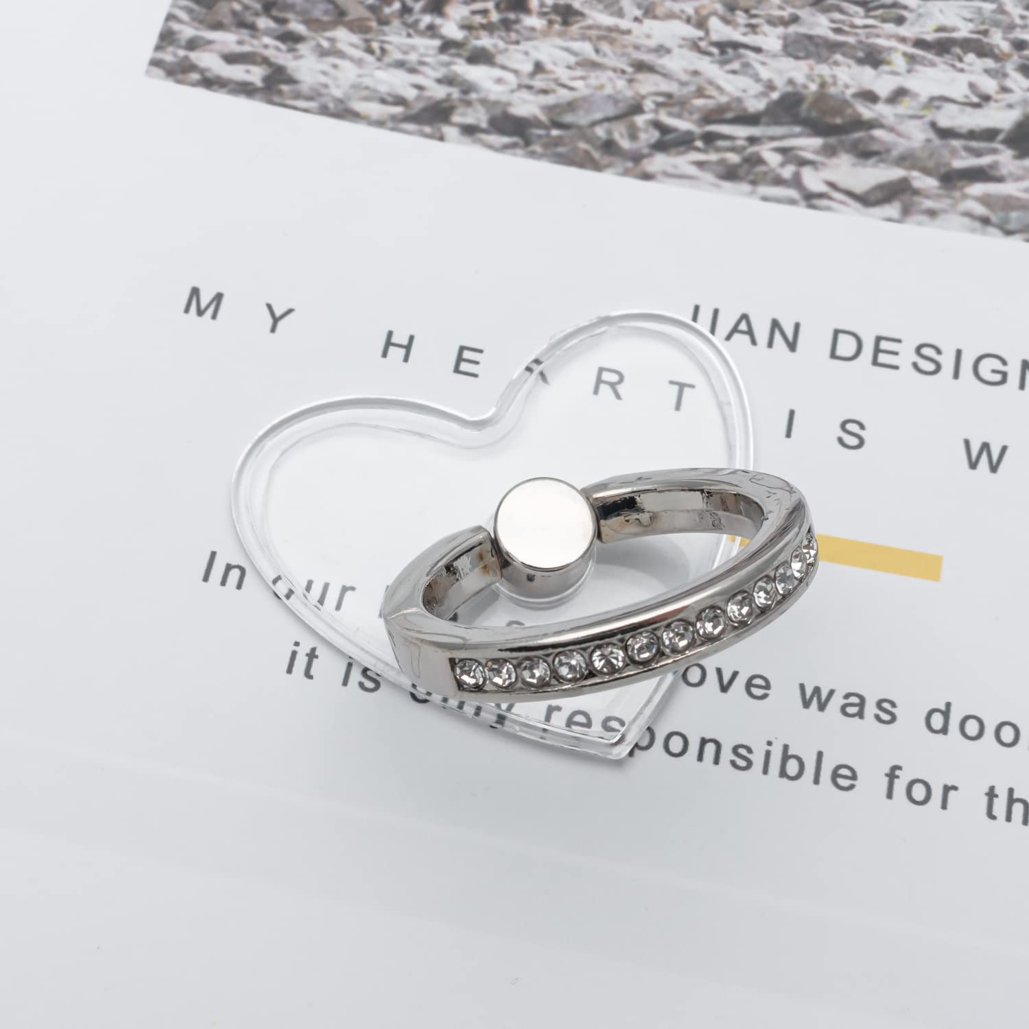 Wogroo Cell Phone Ring Holder Stand Compatible All Mobile Phones Or Phone Cases, Transparent Phone Ring Holder Finger Kickstand