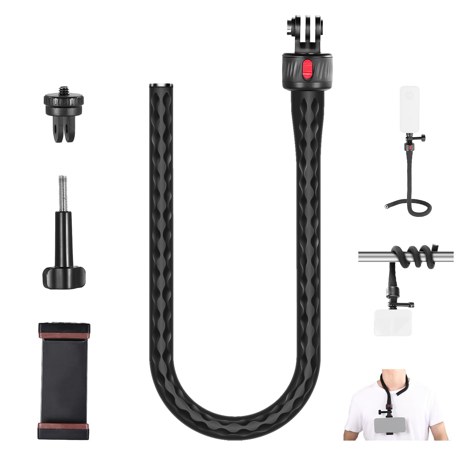 Neewer Flexible Phone Holder With Magnetic Quick Release Camera Mount Compatible With Insta360 Dji Action 4 Iphone, Bendable Sel