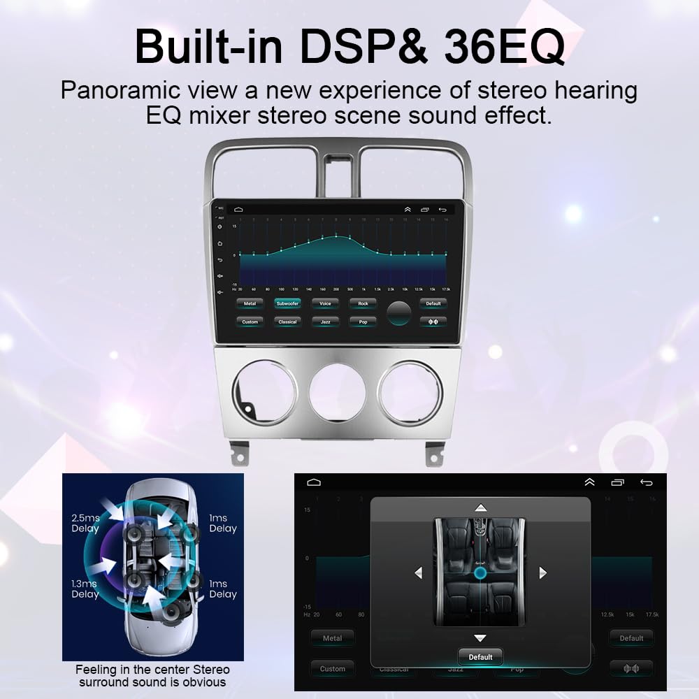 Android 13 For Subaru Forester Radio 2002 2008 With Wireless Apple Carplay Android Auto 9'' Touchscreen Car Stereo With Free Bac