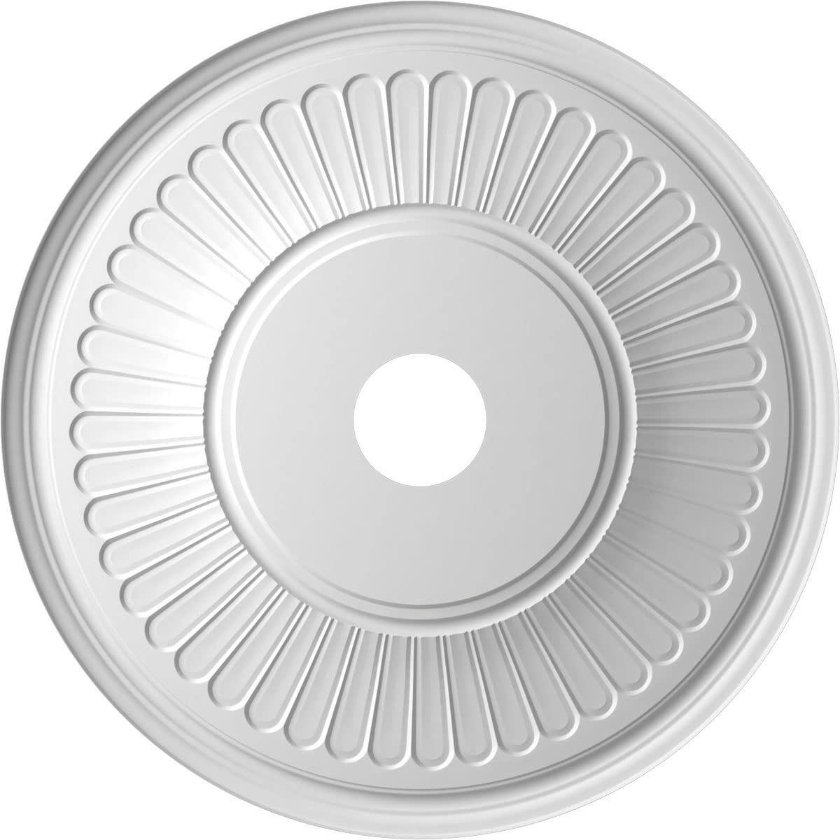 Ekena Millwork 22Od X 3 1/2Id X 1P Berkshire Thermoformed Pvc Ceiling Medallion (Fits Canopies Up To 10 1/8), Aged Dark Steel