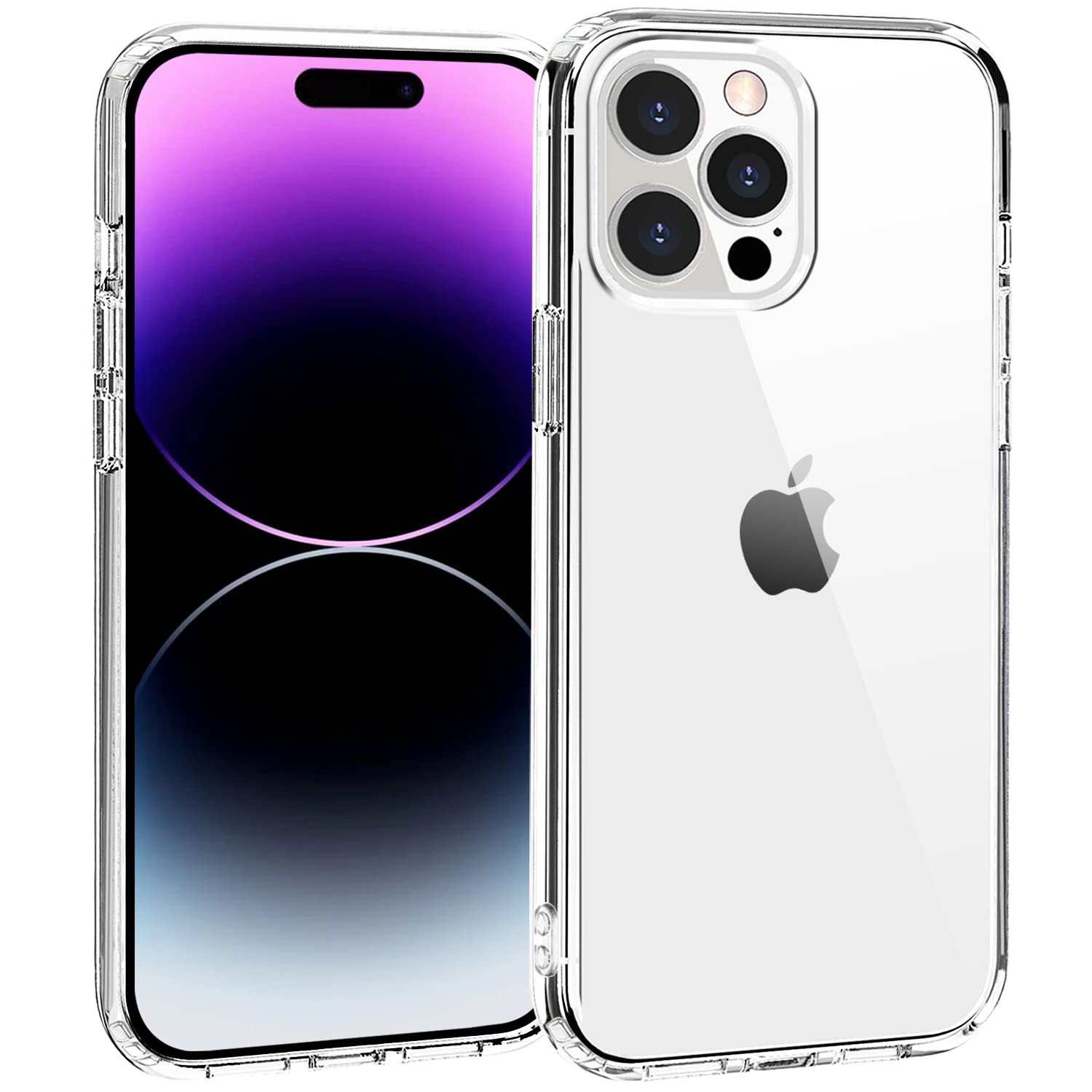 Tenoc Phone Case Compatible With Iphone 14 Pro, Clear Case Non Yellowing Protective Bumper Hard Back Cover For 6.1 Inch