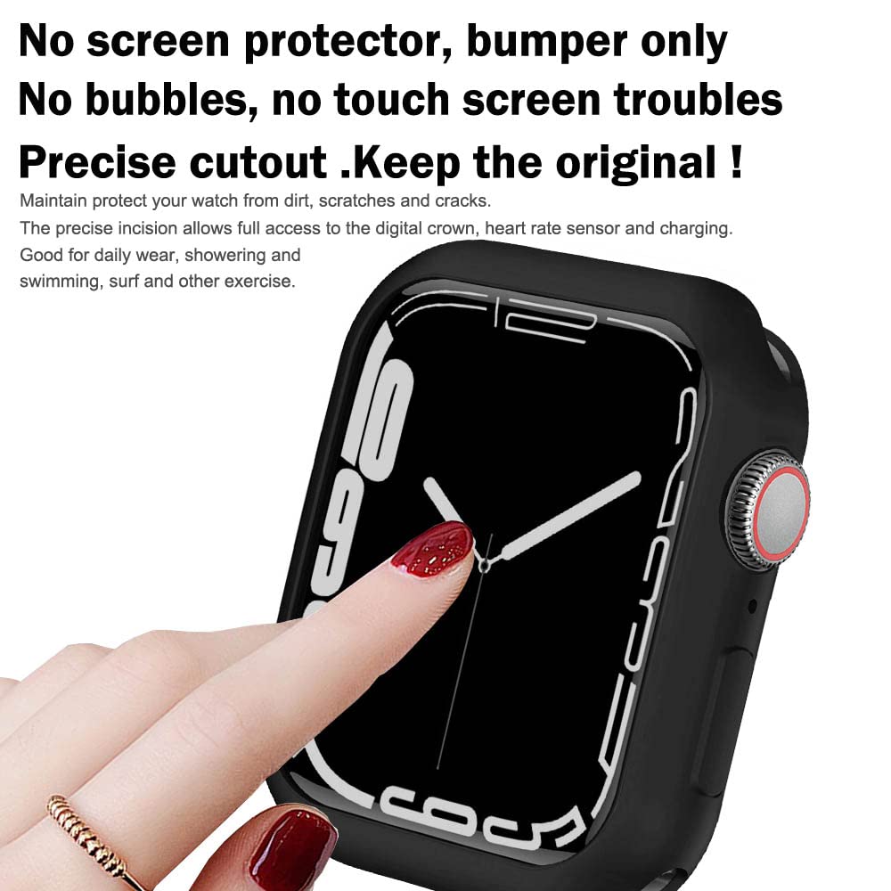 Botomall Compatible With Apple Watch Bumper Case 46Mm Series 10 [2024] Soft Flexible Tpu Thin Lightweight Protective Cover For I