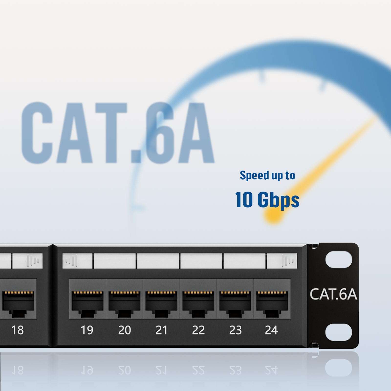 Fgb 10Gbps Cat6A Patch Panel 24 Port, Rj45 19'' Rackmount Or Wall Mount Patch Panel 1U, Network Patch Panel For Gigabit Network
