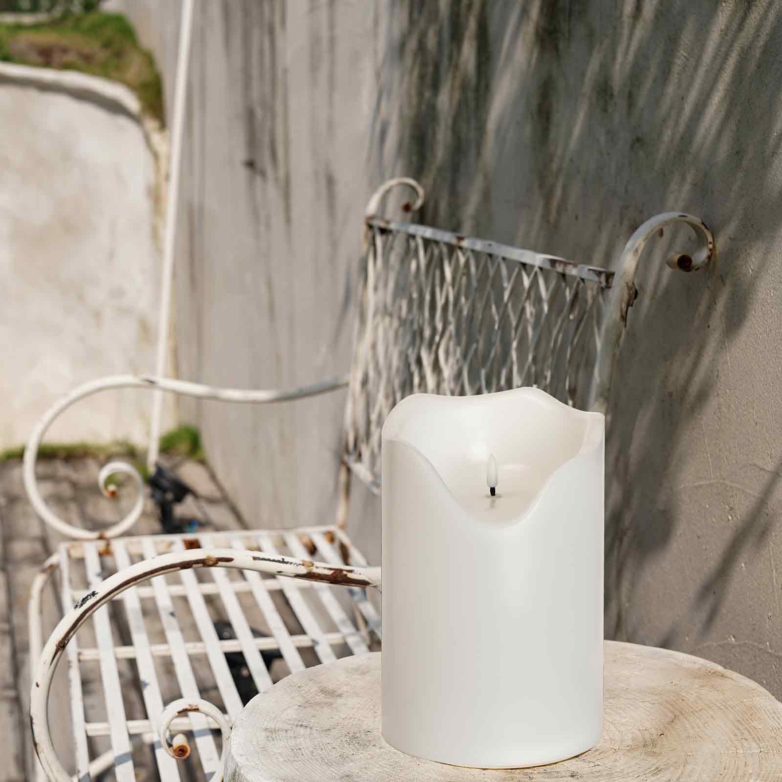 Homemory 6'' X 8'' Extra Large Outdoor Waterproof Candle With Auto 6 Hour Timer, Big Flameless Candle, Extra Wide And Tall Pilla