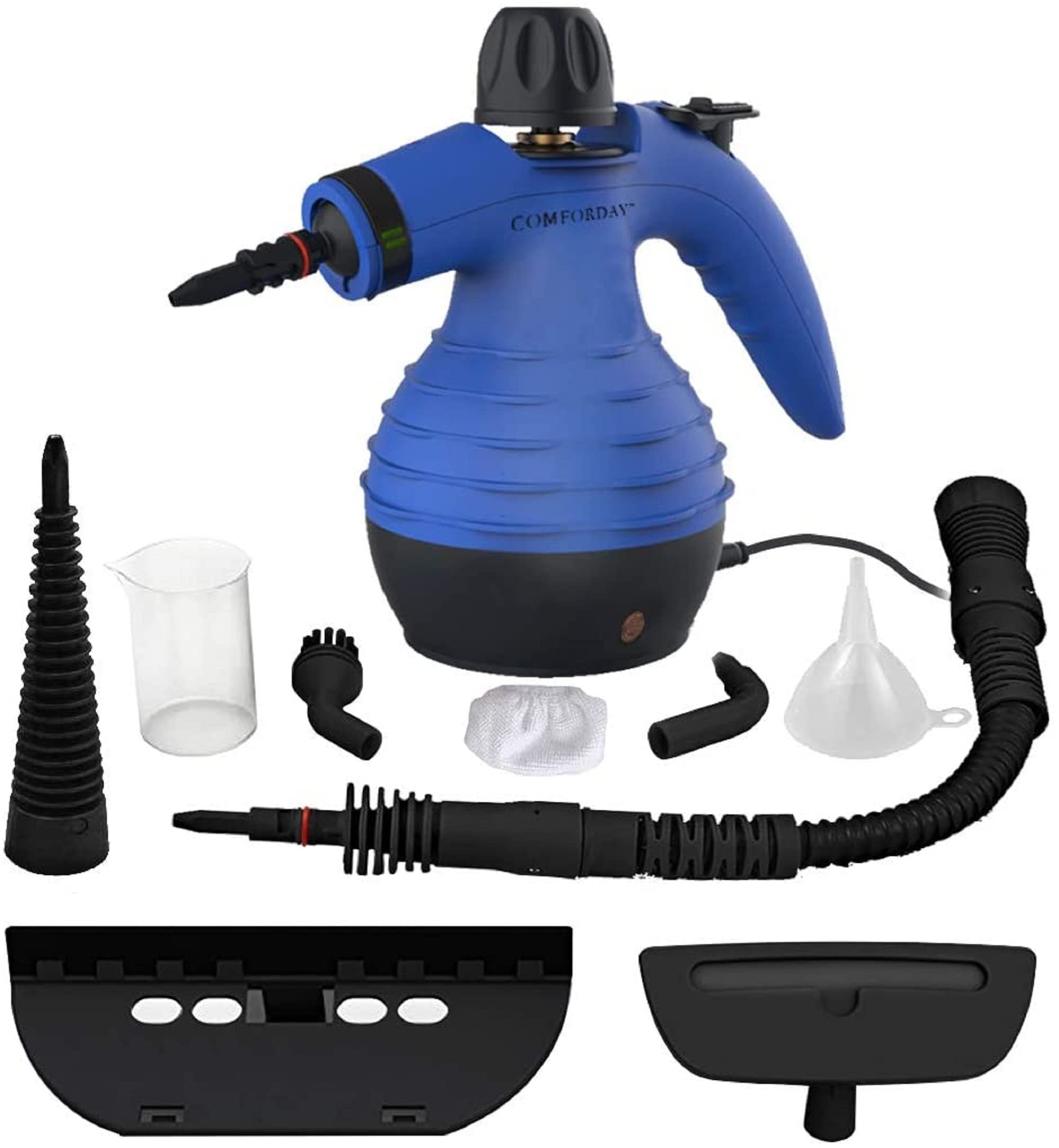 Comforday Handheld Pressurized Steam Cleaner  Multi  Purpose Steamer With 9 Piece Accessories Steam Cleaning Machine For Stain R