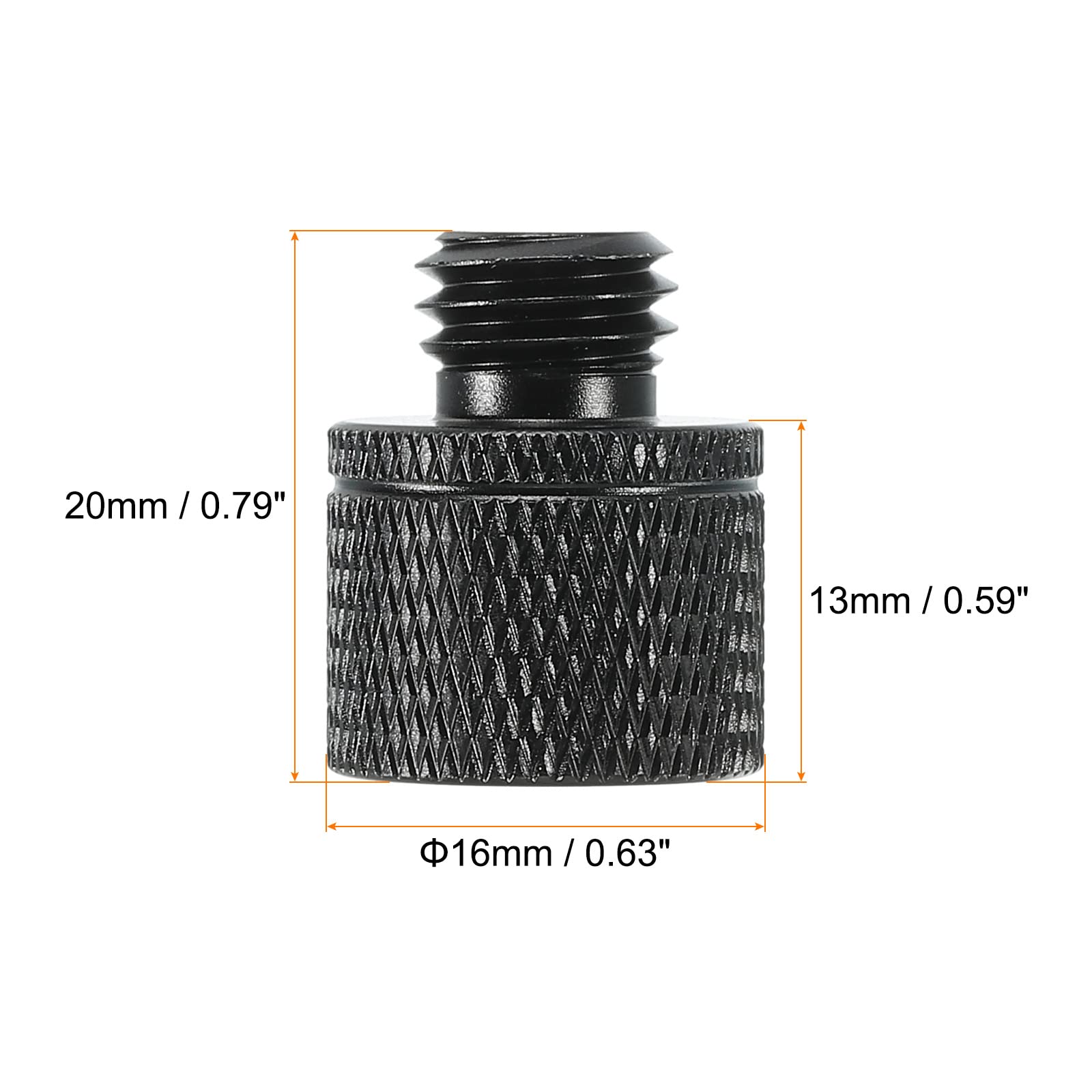 Meccanixity Mic Stand Adapter 1/4 Female X M10 Male Camera Screw Thread Adapter For Microphone Tripod Stand Black 2 Pack