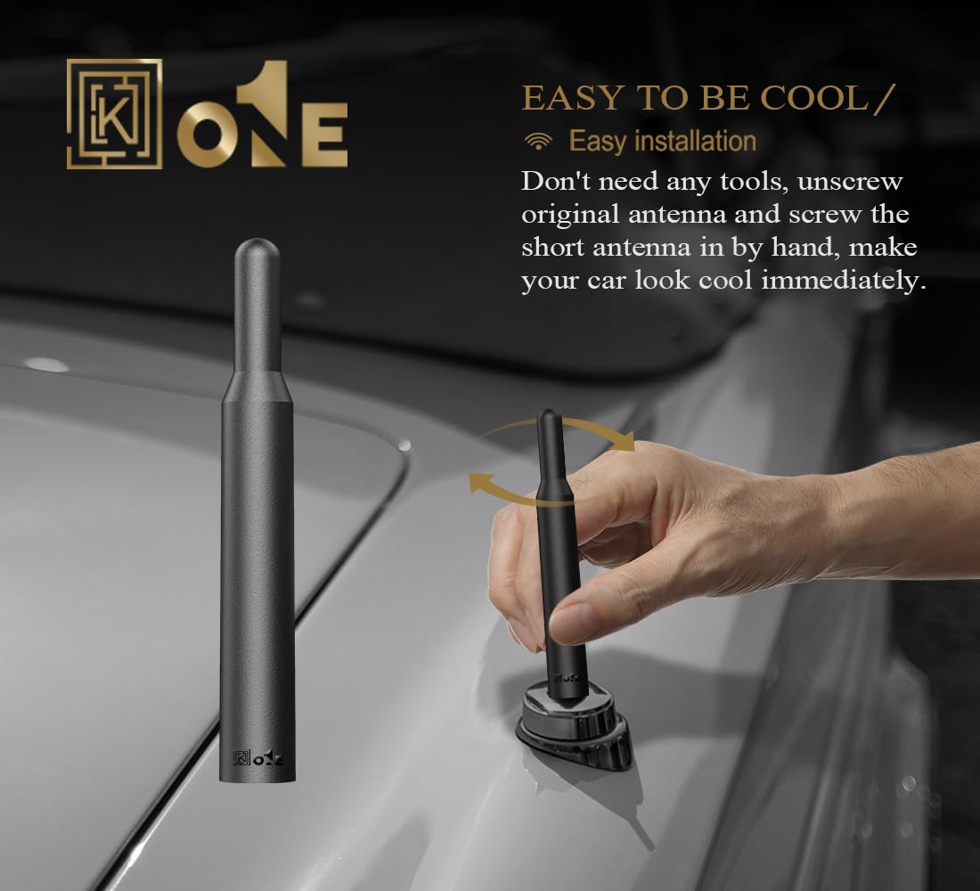 Keyo1E Short Antenna Compatible With 1999 2006 Gmc Sierra (M6 Thread) | 4.8 Inches Antenna Replacement | For Optimized Fm Am Rec