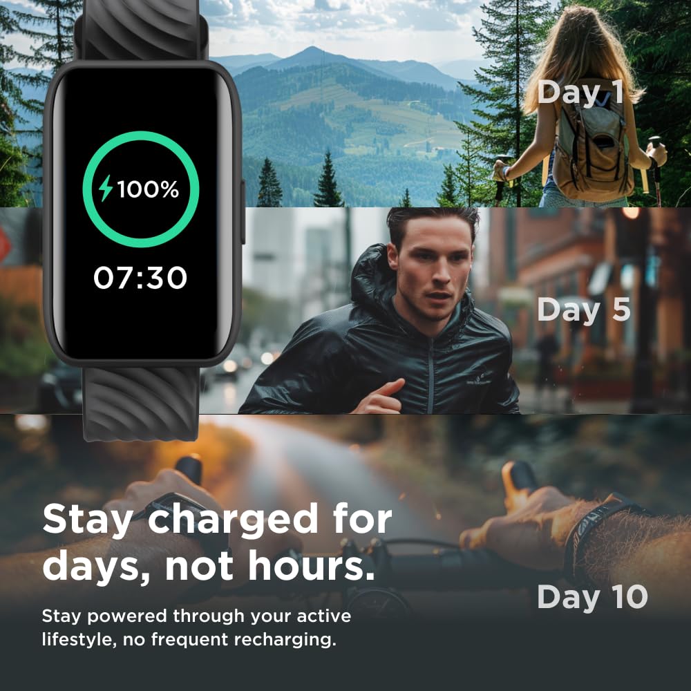 Motorola Moto 40 Bluetooth Smartwatch -10 Days Battery Life, Google Fit Integration, 1.5 Crystal Clear Display, Heart Tracking