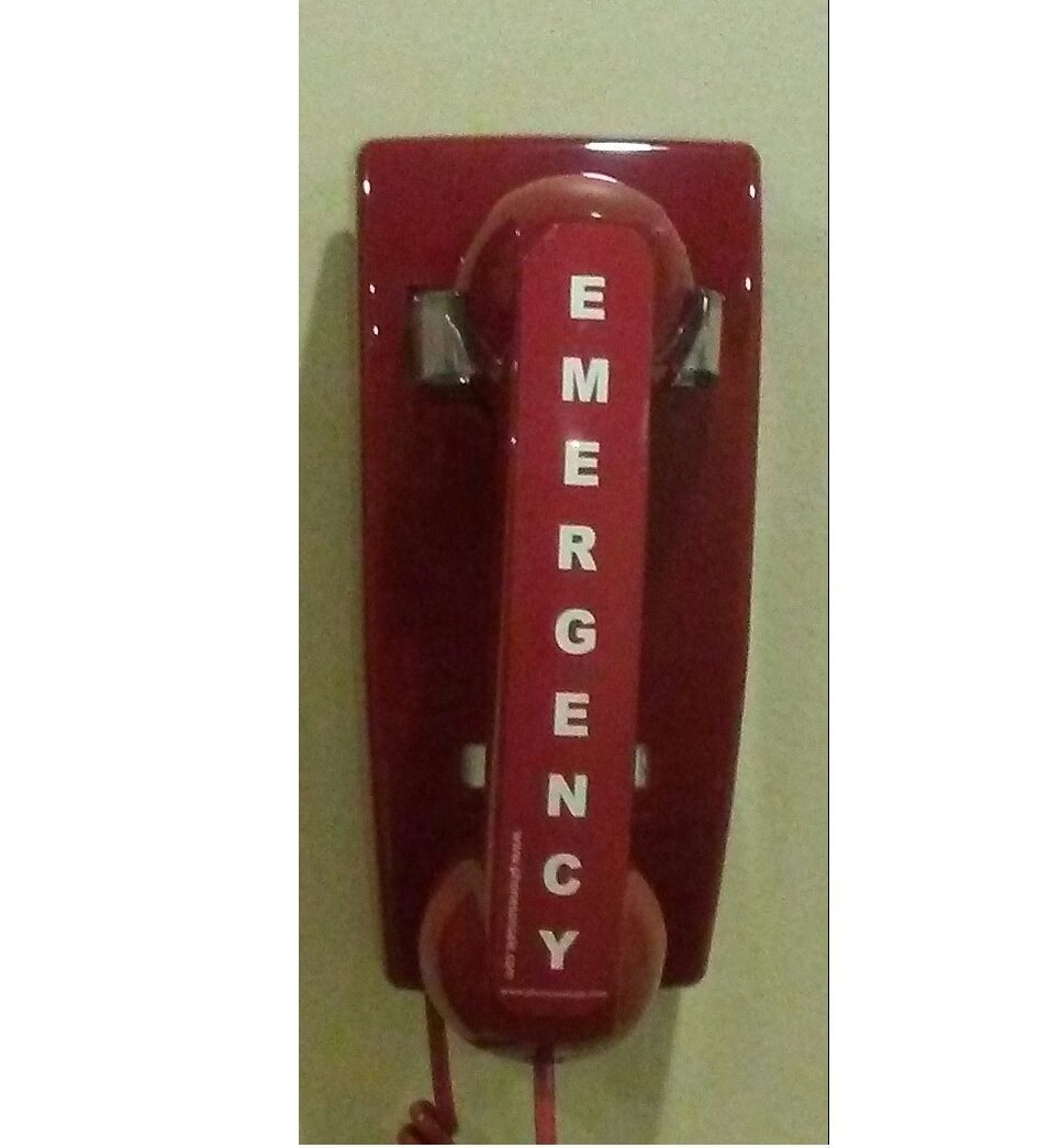 Emergency Red Wall Telephone Preprogrammed To 911