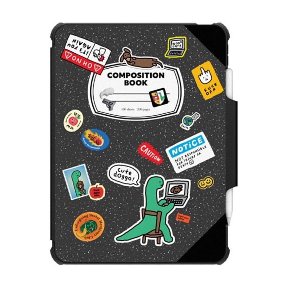 Casetify Impact Folio Case For Ipad Air 10.9'' (4Th/5Th Gen)   Brachio Composition Book   Clear Black