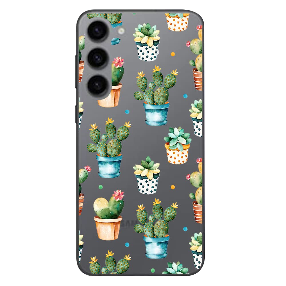 Blingy'S For Samsung Galaxy S23 Plus Case, Cute Cactus Design Fun Succulents Style Transparent Soft Tpu Protective Clear Case 6.